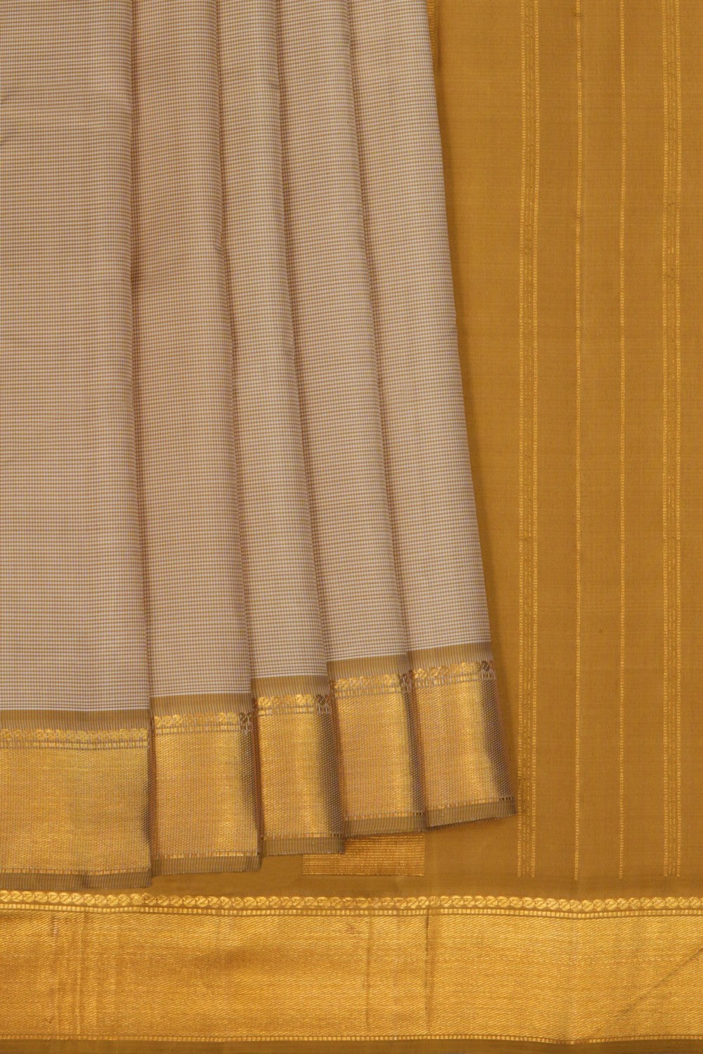 Image of Arani Silk Kattam Beige Saree